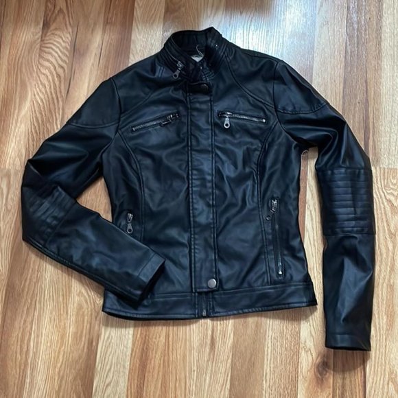 Maralyn & Me Jackets & Blazers - Women's Size XS Faux Leather SEXY Fitted LEATHER Jacket- NEW Without Tags